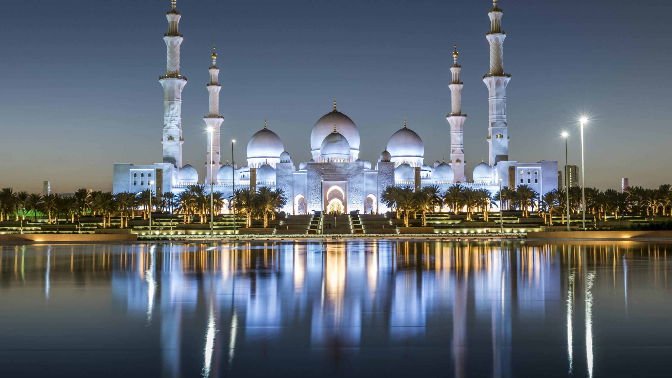 Sheikh zayed mosque 2560x1440 abu dhabi 4k