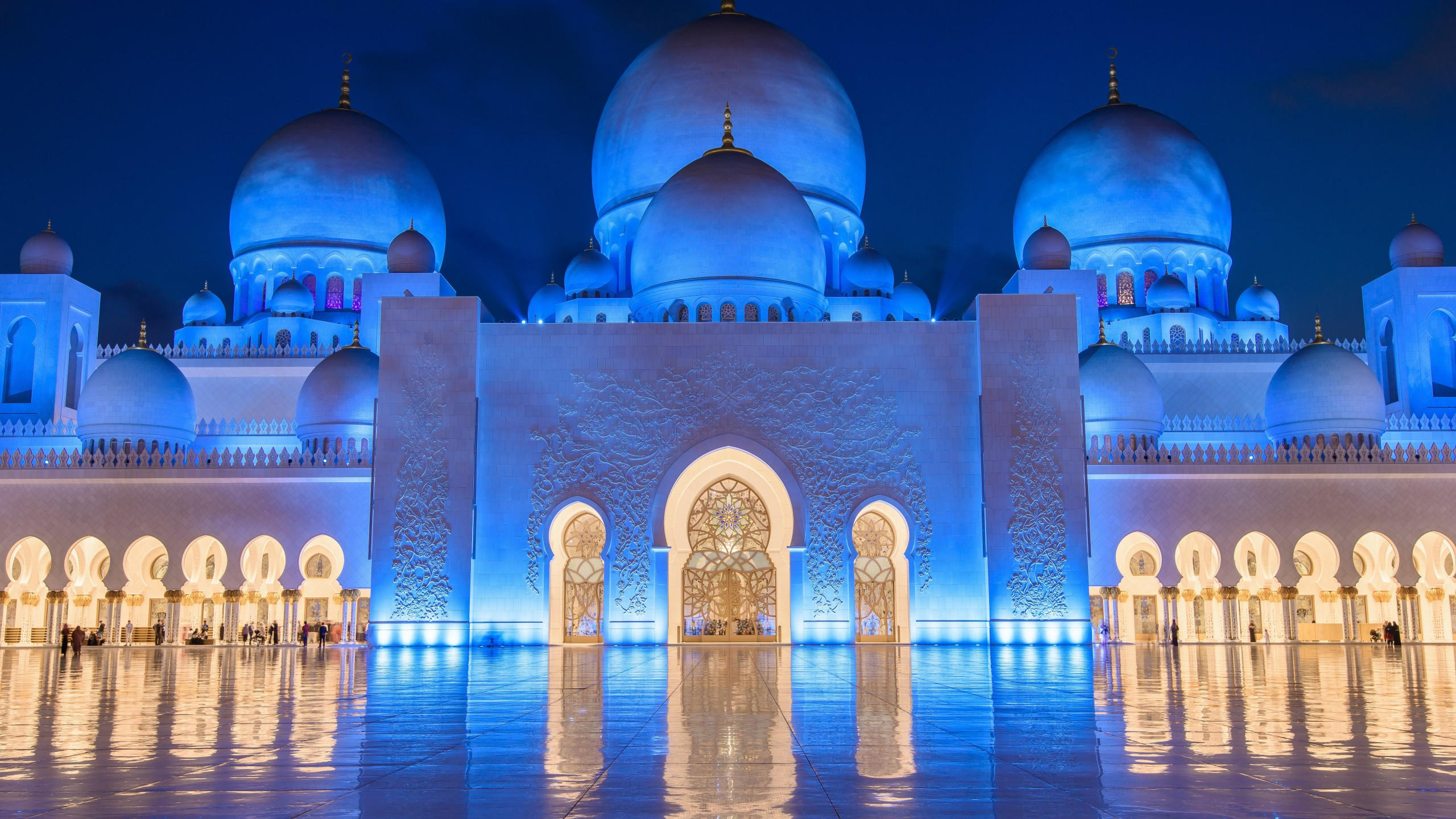 Sheikh zayed mosque 2560x1440 abu dhabi night 8k