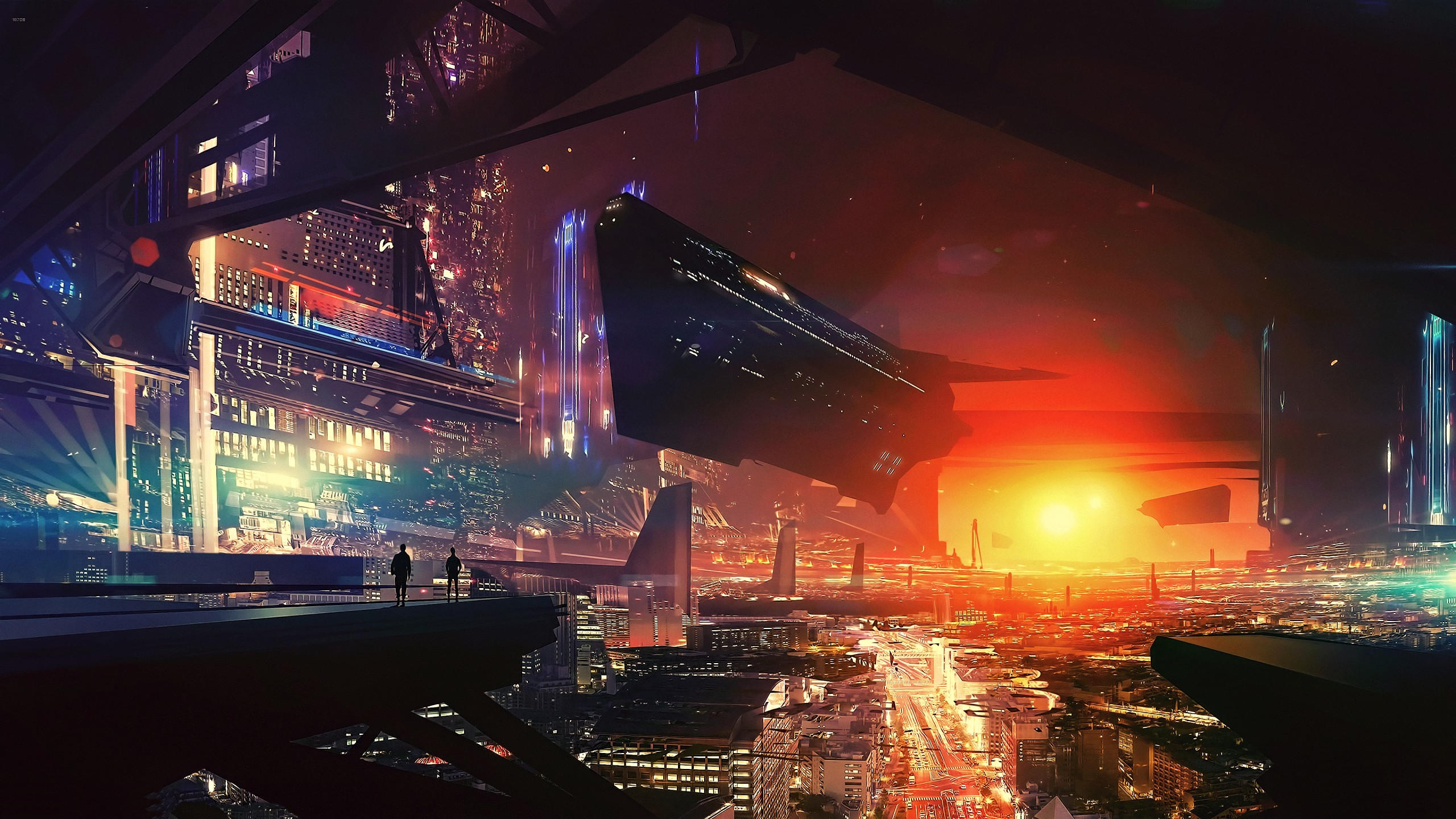 Spaceship 2560x1440 future world cyberpunk futuristic 4k