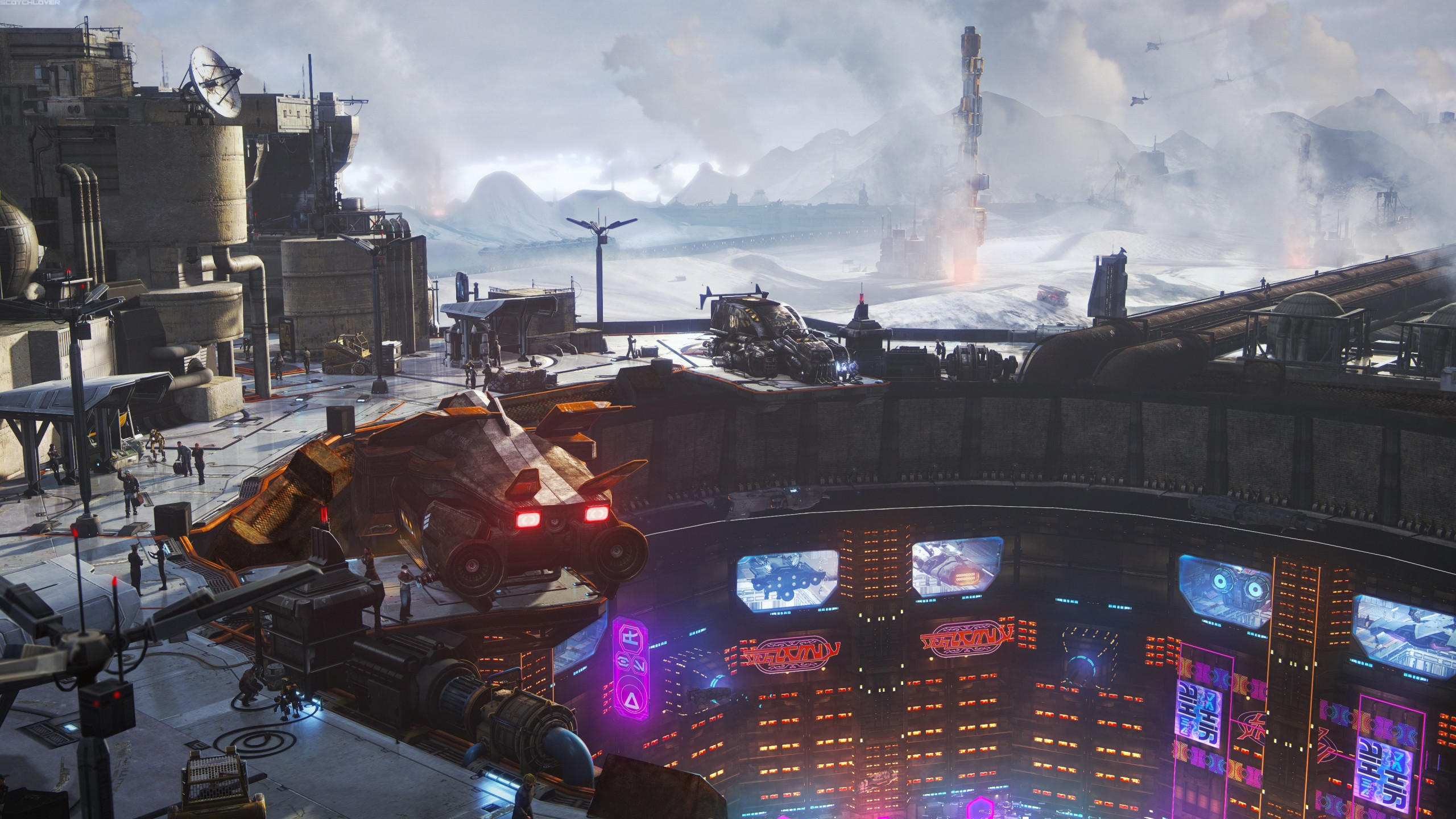 Spaceship 2560x1440 futuristic future world 4k