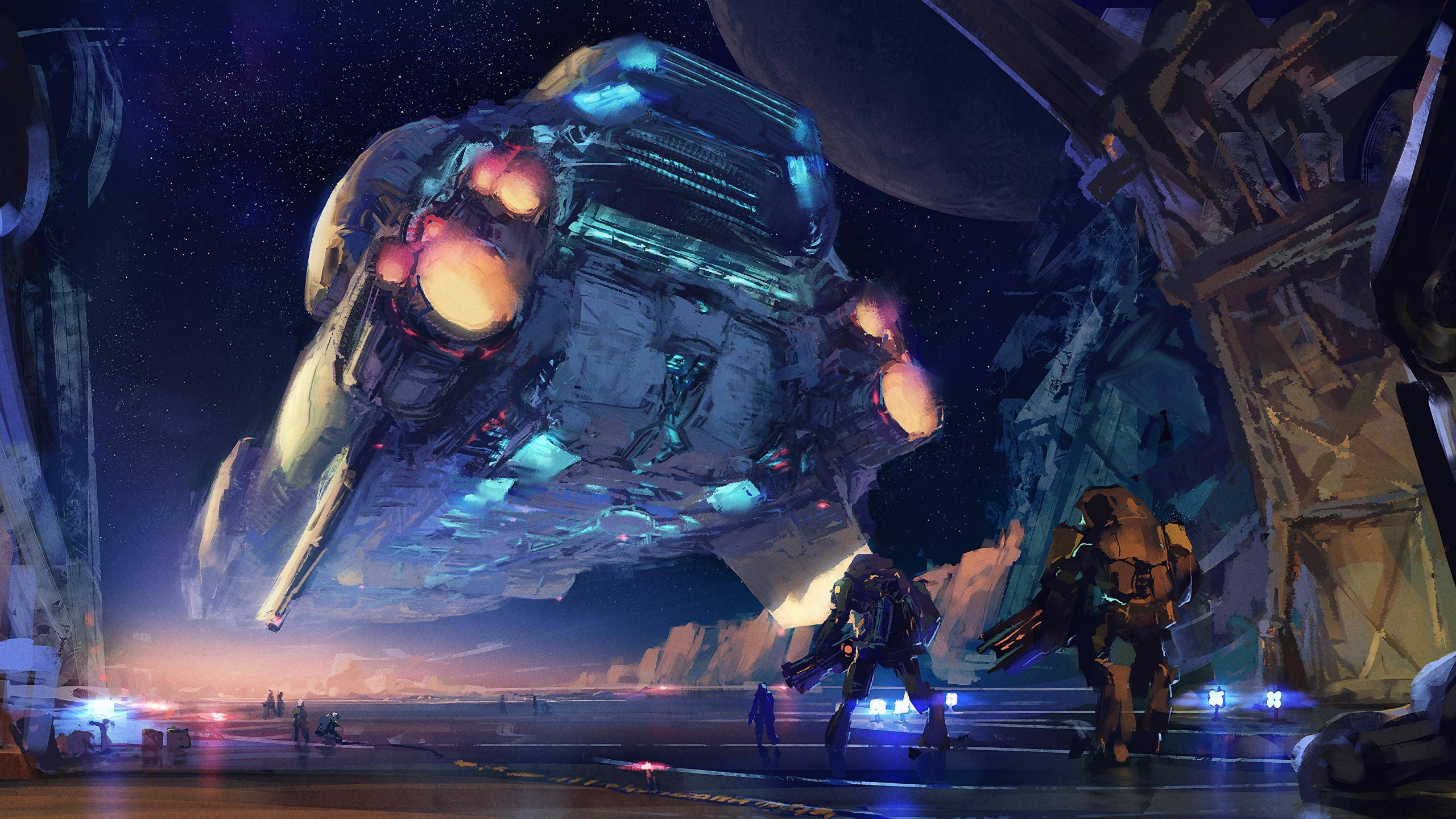 Spaceship 2560x1440 futuristic space 4k