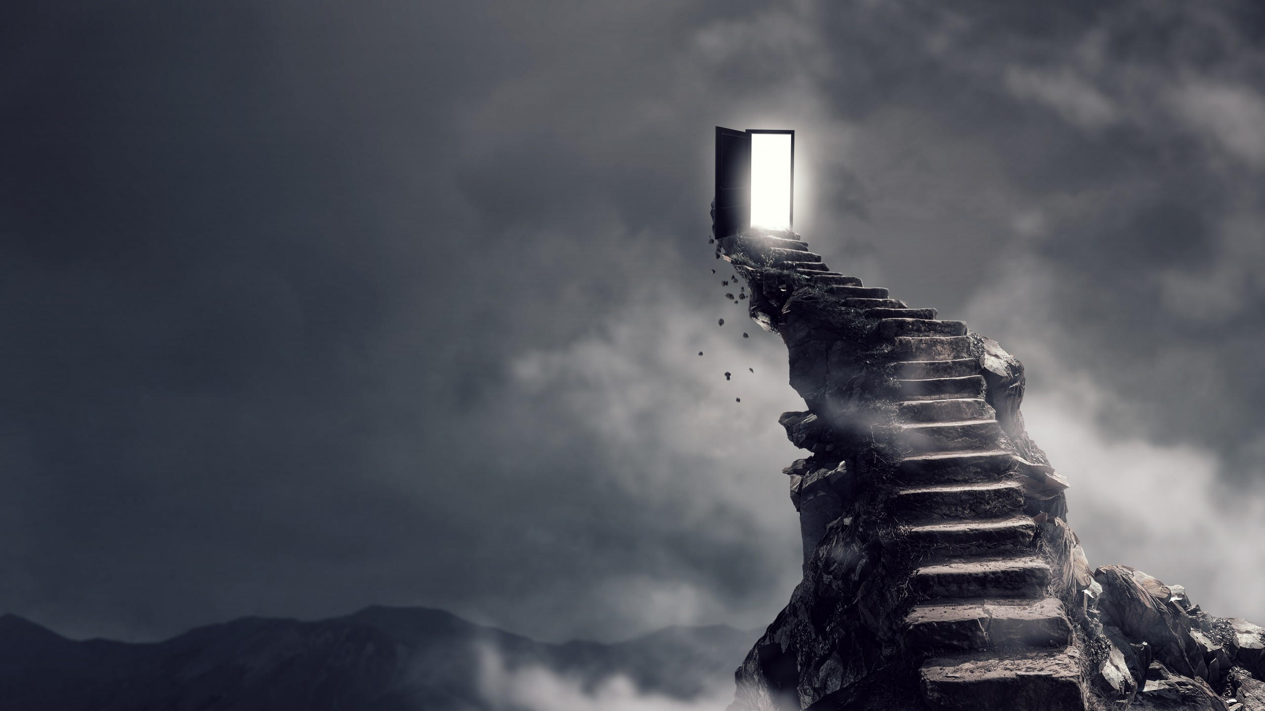 Stairs 2560x1440 surrealism dark 4k