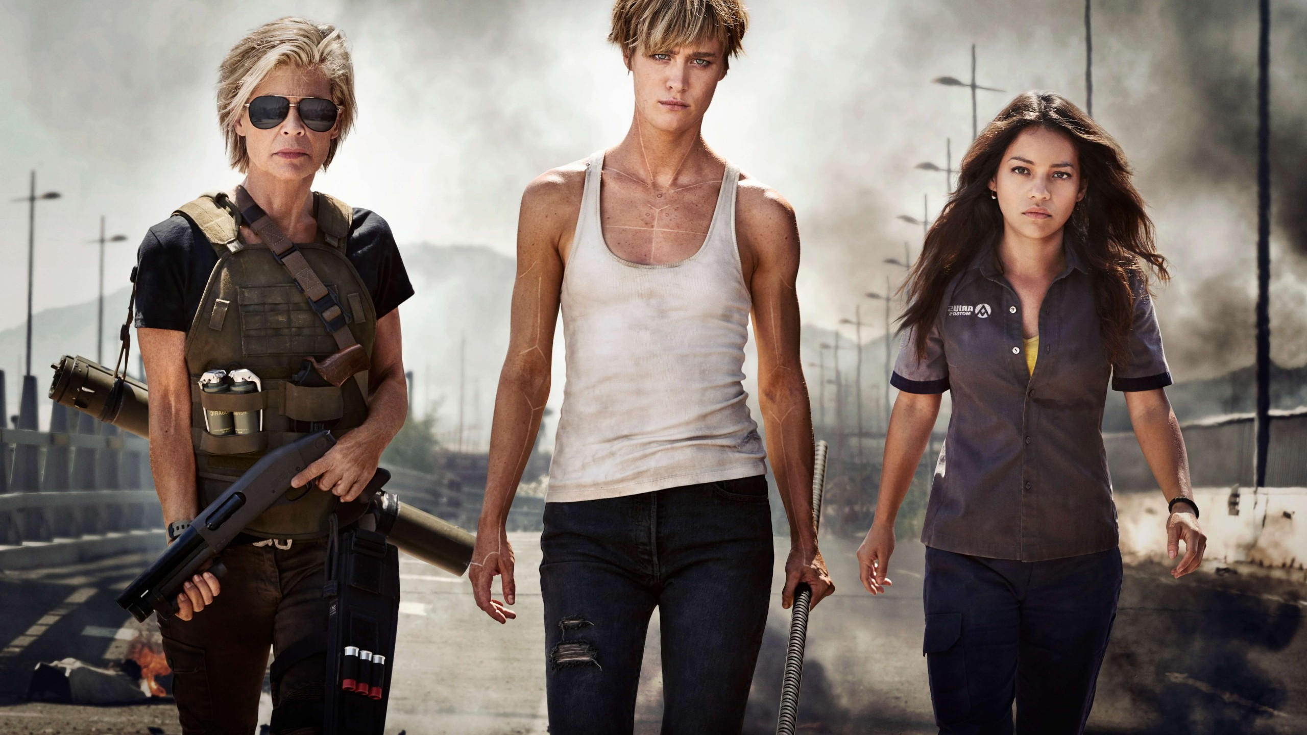 Terminator dark fate 2560x1440 mackenzie davis linda hamilton natalia
