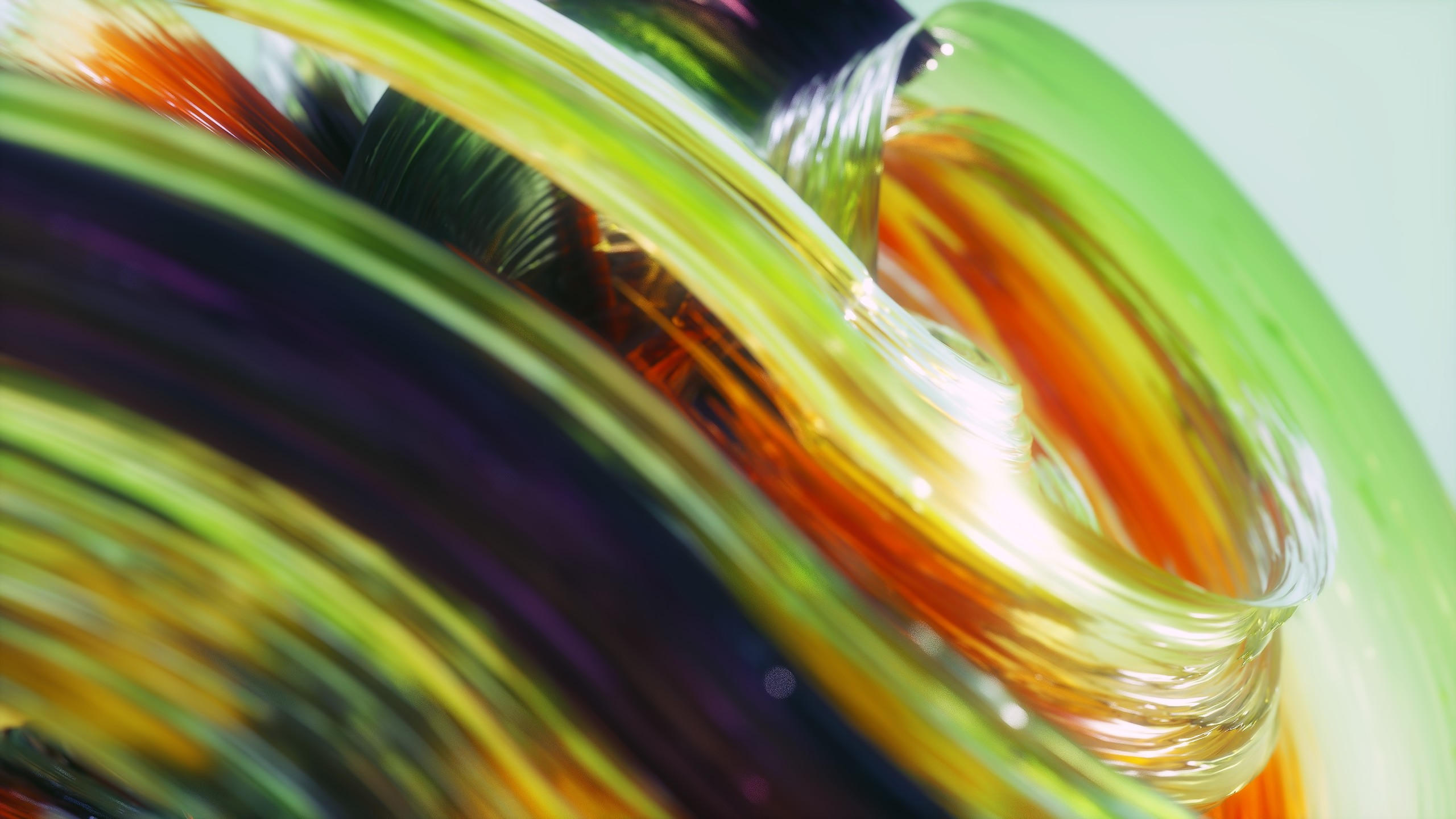 Waves 2560x1440 lines abstract 3d colorful