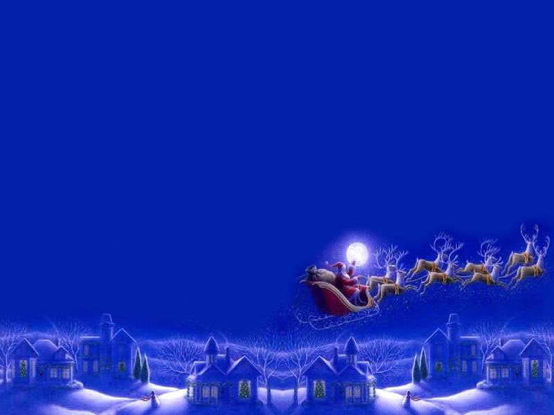 Fondos hd papanoel volando cerca de la luna