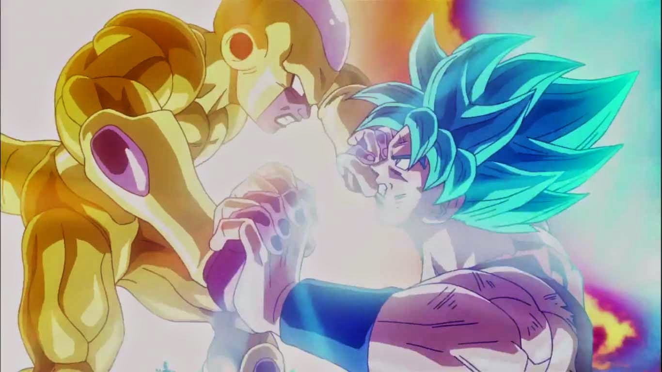 Golden Freezer vs Super Saiyajin Goku Dios Azul