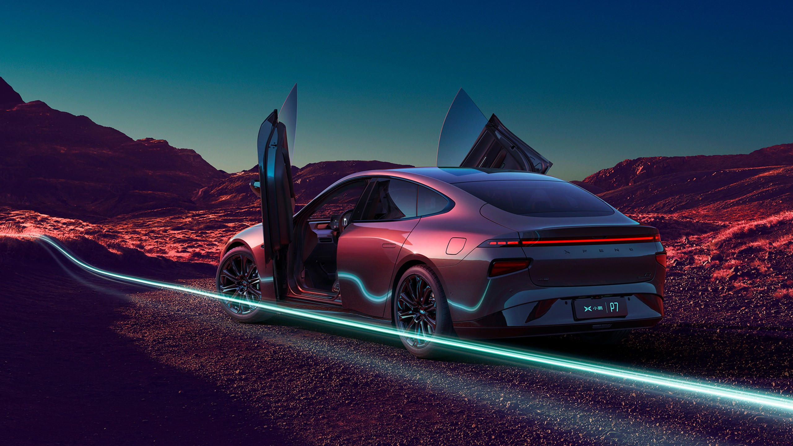 Xpeng p7 wing 2560x1440 electric cars guangzhou motor show 4k