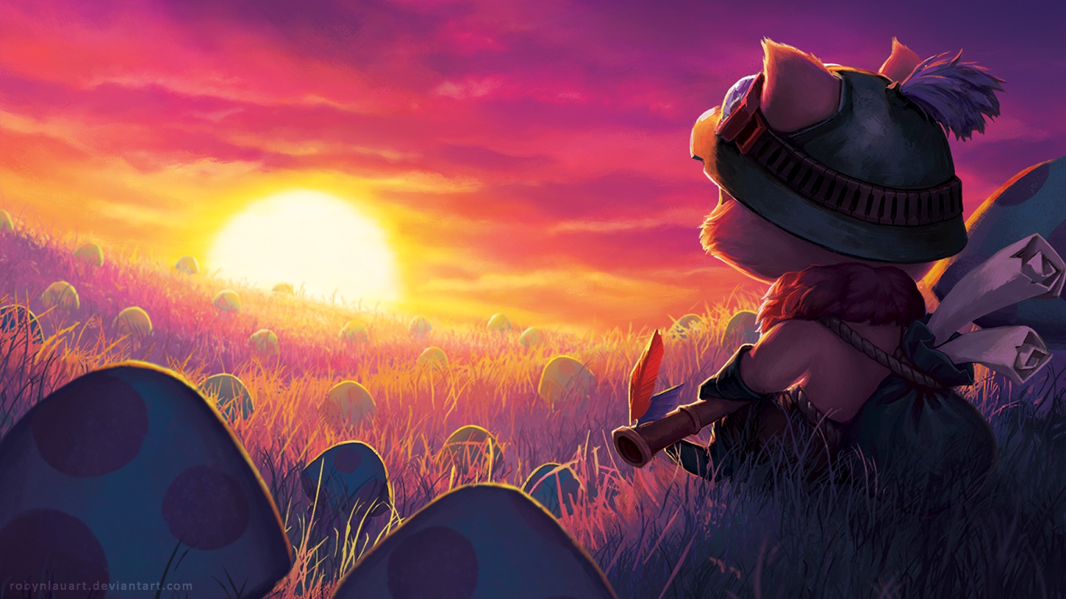 Teemo viendo el atardecer