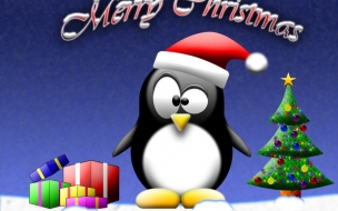 Fondos hd pinguino con regalos