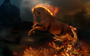 3D Burning Horse