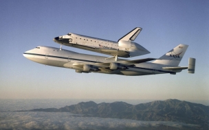 Atlantis on shuttle carrier