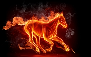 Caballo con fuego