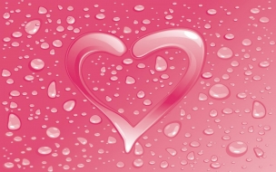 Pink Water Heart