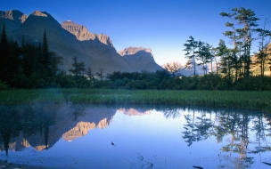 Laguna y arboles