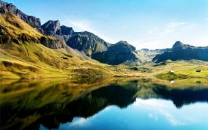 Swiss alps lake