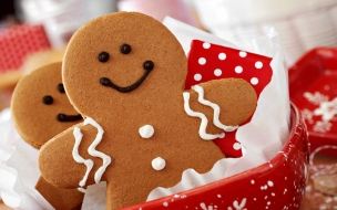 Galletita de navidad cookies navidena con adornos color rojo y blanco