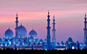 Sheikh zayed mosque 2560x1440 abu dhabi sky sunset 4k