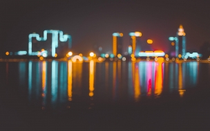 Blur 2560x1440 bokeh city night 4k 6k