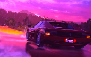 Ferrari testarossa 2560x1440 retrowave pink 4k