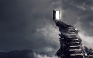 Stairs 2560x1440 surrealism dark 4k