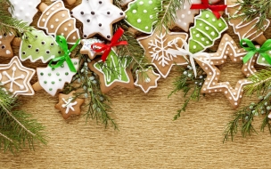 Christmas 2560x1440 new year cookies 5k