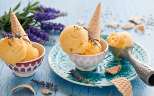 Ice cream 2560x1440 lavender delicious 4k