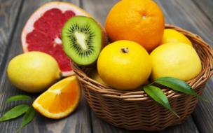 Lemon 2560x1440 kiwi grapefruit orange tangerine fruit 4k