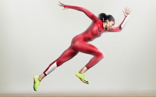 Allyson felix 2560x1440 nike running athlete women red