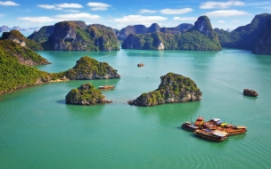 Ha long bay 2560x1440 vietnam mountains sea 8k