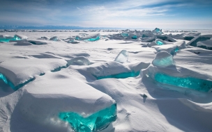 Lake baikal 2560x1440 ice snow hd