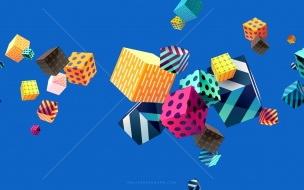 Abstract 2560x1440 cubes colorful modern 4k 5k 8k