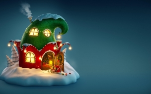 Christmas 2560x1440 new year 2017 fairy house