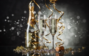 Christmas 2560x1440 new year champagne 4k