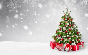 Christmas 2560x1440 new year gifts fir tree snow 5k