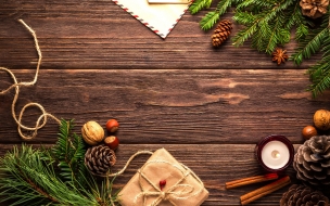 Christmas 2560x1440 new year table fir tree 5k