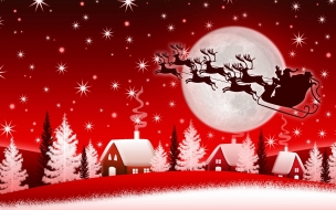 Christmas 2560x1440 new year santa deer moon winter 8k