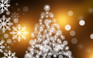 Christmas 2560x1440 new year fir tree snowflakes 4k