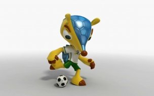 Fondo de pantalla de Fuleco Pateando el Balon