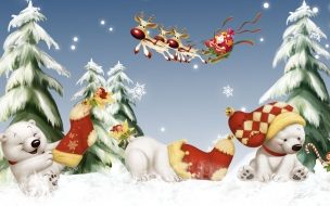 Fondo de pantalla de Fondos hd Osos Polares en Navidad