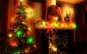 Fondo de pantalla de Fondo de pantalla arbol con luces verdes