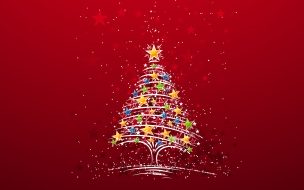Fondo de pantalla de Christmas Tree Red