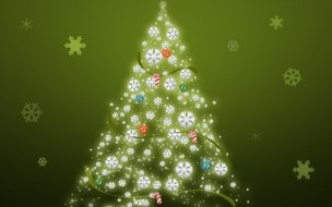 Fondo de pantalla de Arbol de navidad con fondo verde