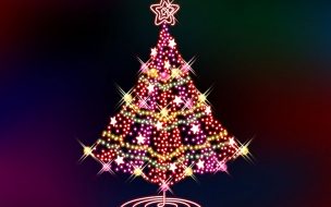 Fondo de pantalla de Arbol navidad hecho de estrellas