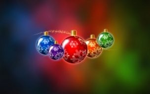 Fondo de pantalla de Bolas de navidad multicolor