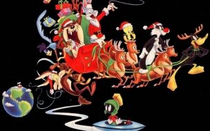 Fondo de pantalla de Cartoon con renos volando