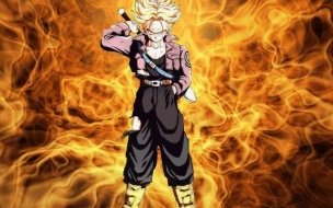 Fondo de pantalla de Trunks in fire