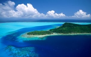 Fondo de pantalla de Mar azul con isla