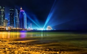 Fondo de pantalla de Doha qatar skyline
