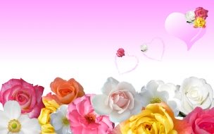 Fondo de pantalla de Roses  love hearts