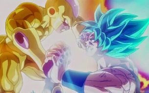 Fondo de pantalla de Golden Freezer vs Super Saiyajin Goku Dios Azul